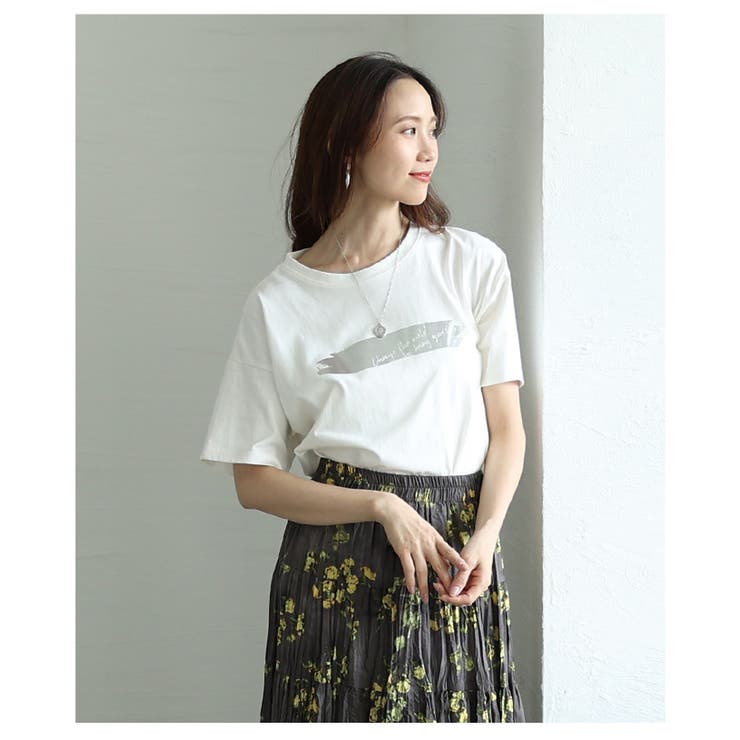 ヴィンテージなペイント箔オーバーサイズTシャツ【7月5日20時販売新作】