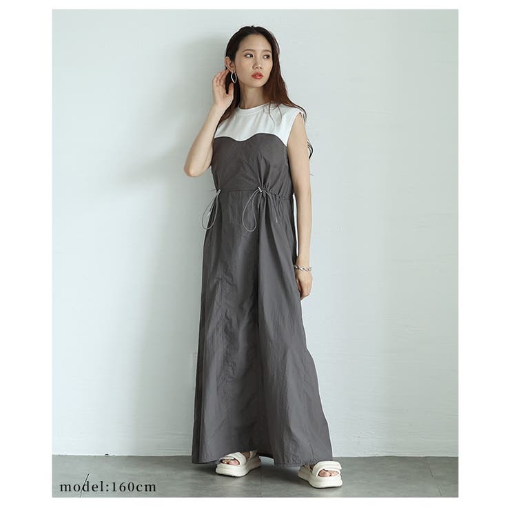 即オシャレなカットドッキングナイロンワンピース【7月3日20時販売新作】