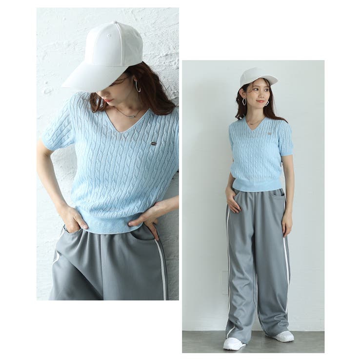 デイリーコーデに役立つVネックケーブルサマーニットプルオーバー レディース ファ… | Sawa a la mode | 詳細画像8 