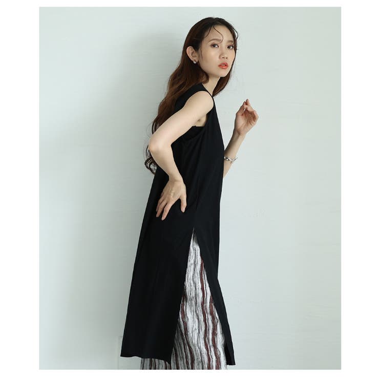 重ねてサマになるノースリーブコットンチュニック【6月30日20時販売新作】