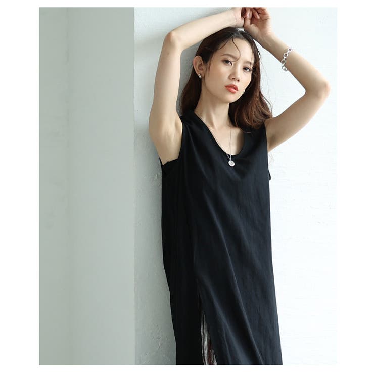 重ねてサマになるノースリーブコットンチュニック【6月30日20時販売新作】
