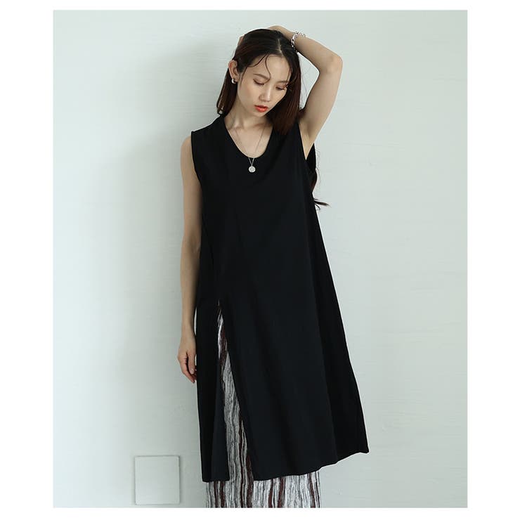 重ねてサマになるノースリーブコットンチュニック【6月30日20時販売新作】