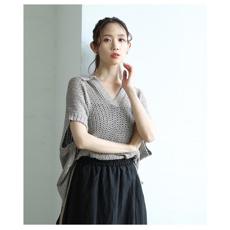 スキッパードルマンサマーメッシュニット【7月10日20時販売新作】