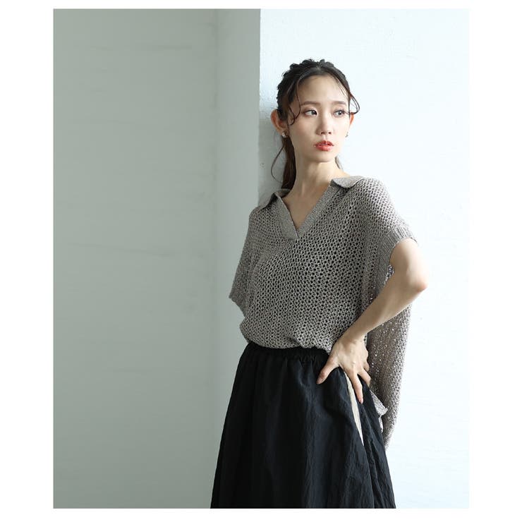 スキッパードルマンサマーメッシュニット【7月10日20時販売新作】