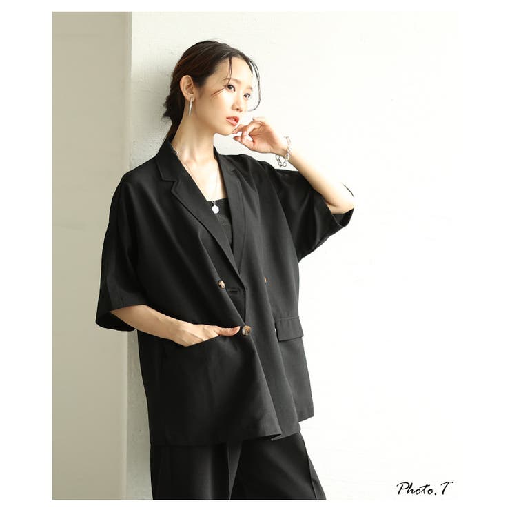 羽織るだけで雰囲気纏うテーラードオーバーダブルジャケット レディース ファッショ… | Sawa a la mode | 詳細画像3 