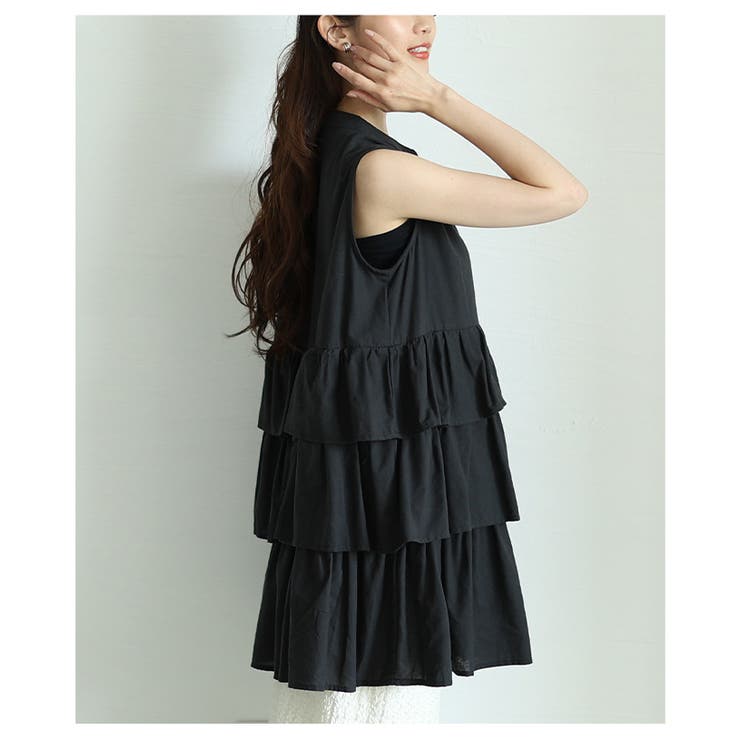 華やかな甘さを重ねるノースリーブティアードチュニック レディース ファッション | Sawa a la mode | 詳細画像4 