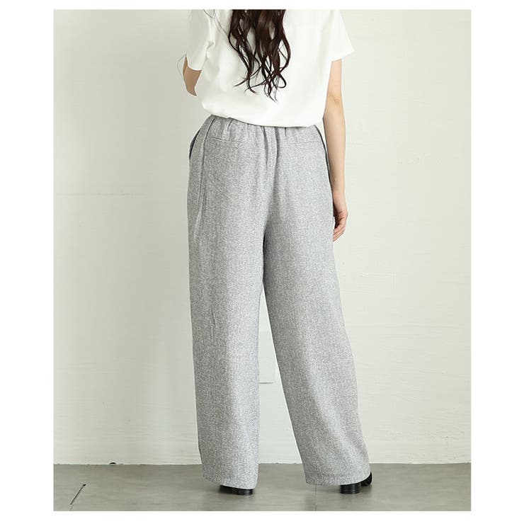 落ち感のある上品シルエットのミックスツイードピンタックパンツ レディース ファッ… | Sawa a la mode | 詳細画像8 