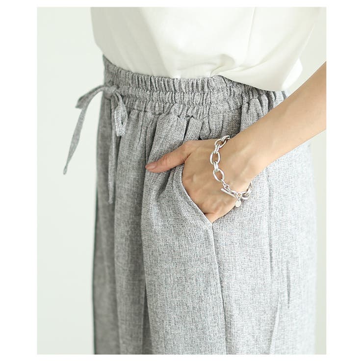 落ち感のある上品シルエットのミックスツイードピンタックパンツ レディース ファッ… | Sawa a la mode | 詳細画像9 