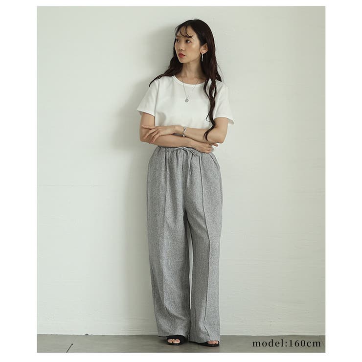 落ち感のある上品シルエットのミックスツイードピンタックパンツ レディース ファッ… | Sawa a la mode | 詳細画像10 