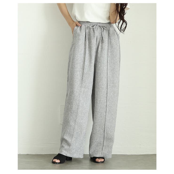 落ち感のある上品シルエットのミックスツイードピンタックパンツ レディース ファッ… | Sawa a la mode | 詳細画像11 