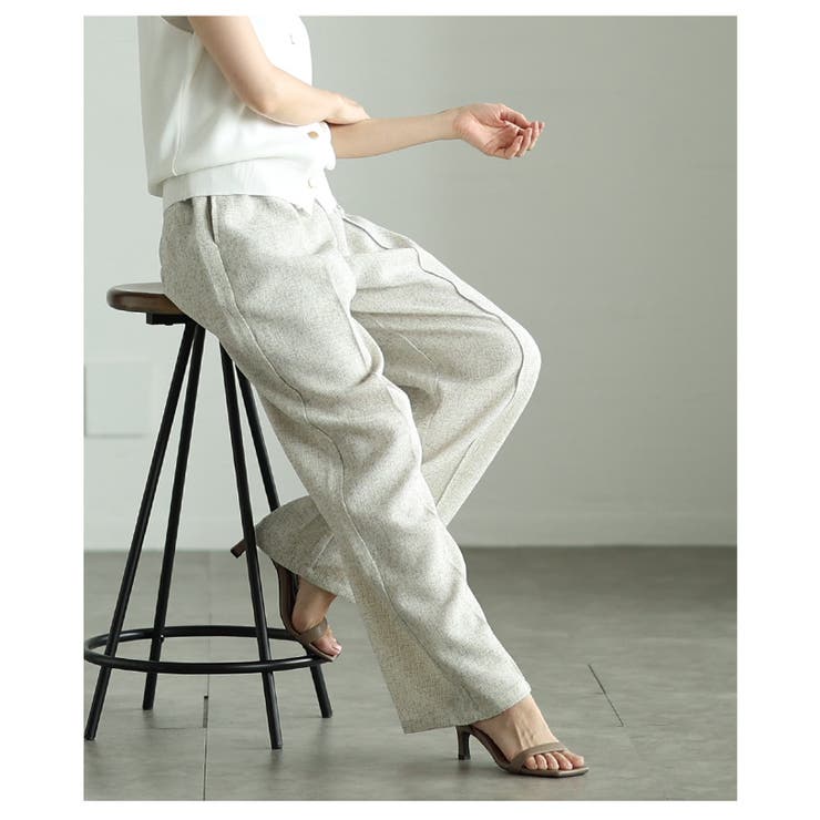 落ち感のある上品シルエットのミックスツイードピンタックパンツ レディース ファッ… | Sawa a la mode | 詳細画像12 