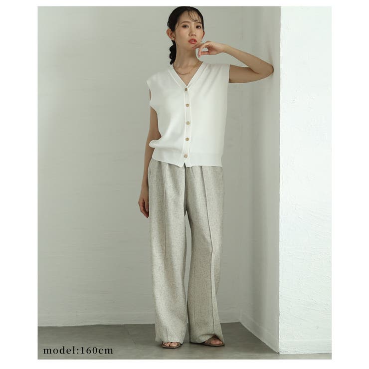 落ち感のある上品シルエットのミックスツイードピンタックパンツ レディース ファッ… | Sawa a la mode | 詳細画像13 