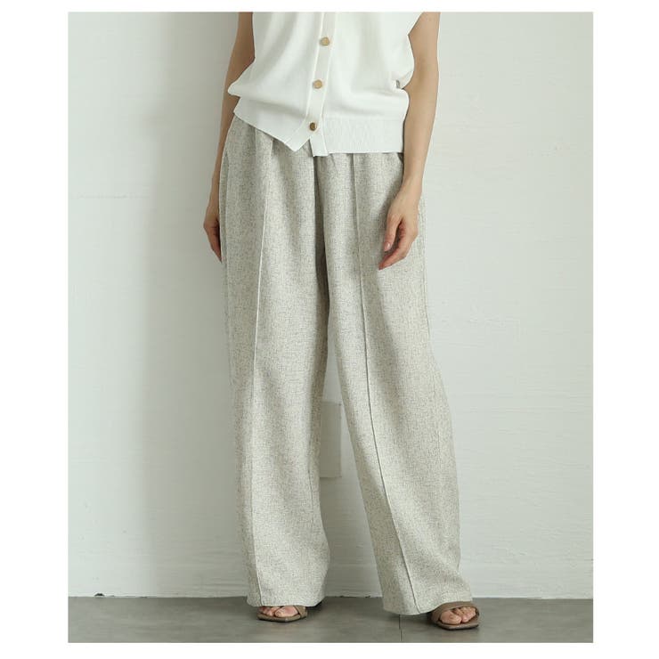 落ち感のある上品シルエットのミックスツイードピンタックパンツ レディース ファッ… | Sawa a la mode | 詳細画像14 