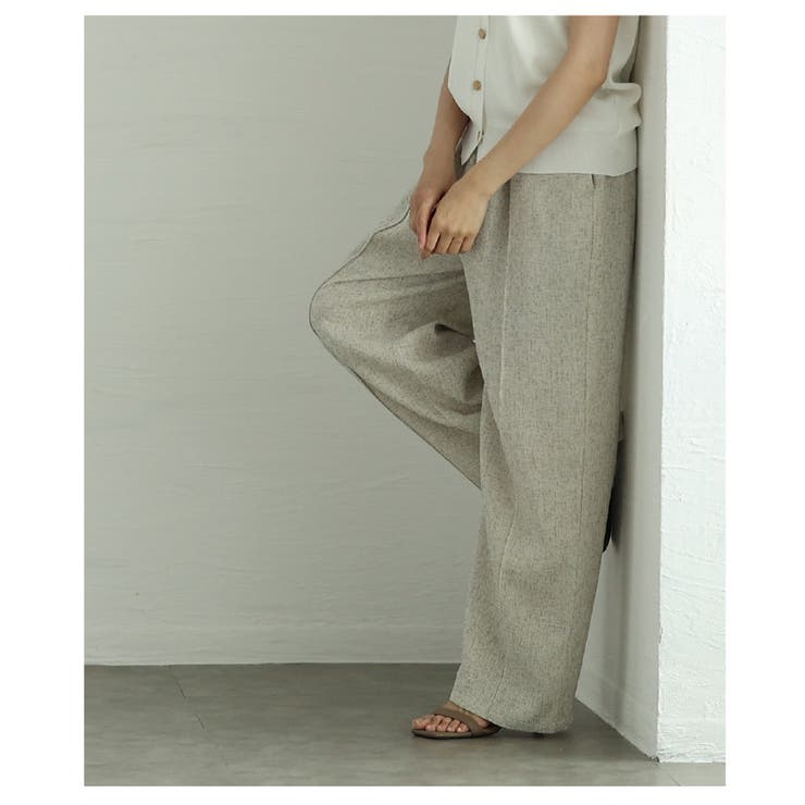 落ち感のある上品シルエットのミックスツイードピンタックパンツ レディース ファッ… | Sawa a la mode | 詳細画像15 