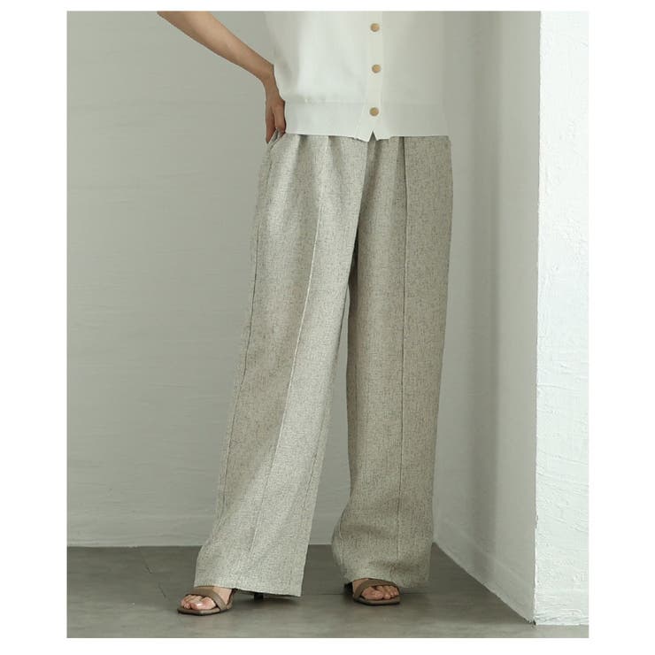 落ち感のある上品シルエットのミックスツイードピンタックパンツ レディース ファッ… | Sawa a la mode | 詳細画像16 