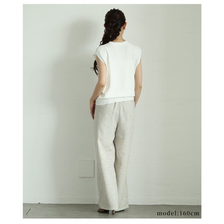 落ち感のある上品シルエットのミックスツイードピンタックパンツ レディース ファッ… | Sawa a la mode | 詳細画像17 