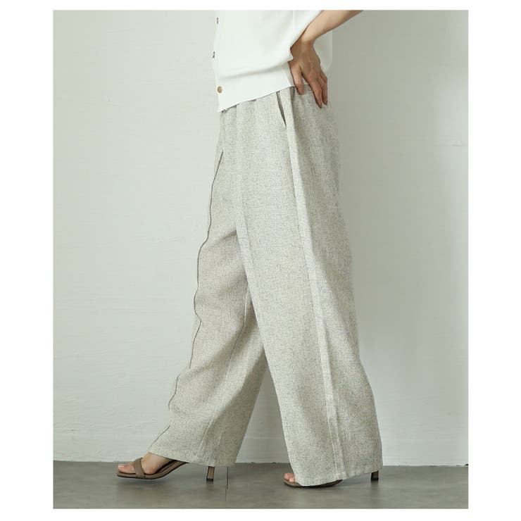 落ち感のある上品シルエットのミックスツイードピンタックパンツ レディース ファッ… | Sawa a la mode | 詳細画像18 