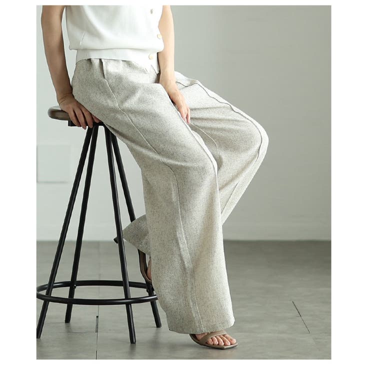 落ち感のある上品シルエットのミックスツイードピンタックパンツ レディース ファッ… | Sawa a la mode | 詳細画像20 