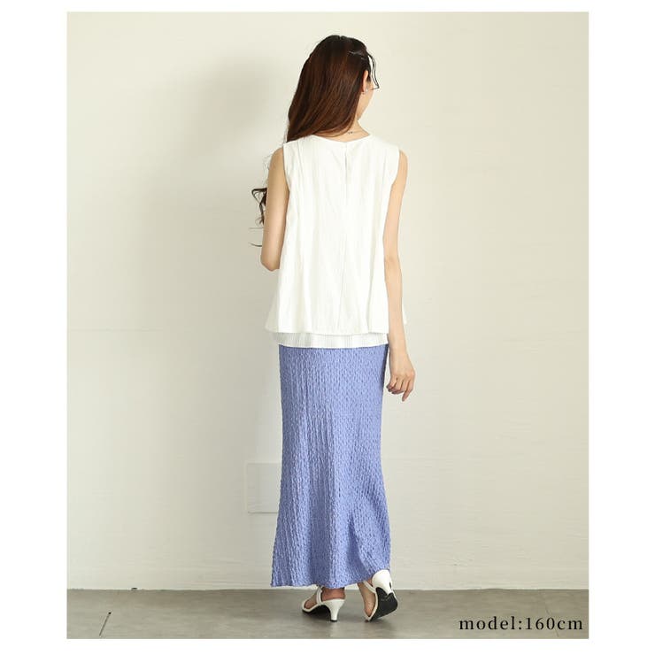 清涼感に包まれるプリーツレイヤードデザインのフレアタンクトップ レディース ファ… | Sawa a la mode | 詳細画像17 