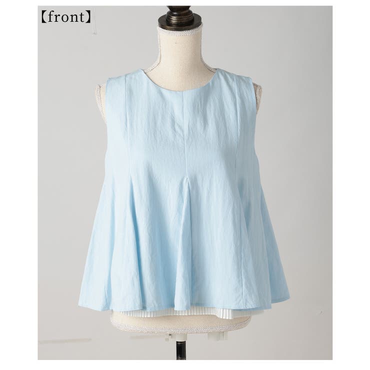 清涼感に包まれるプリーツレイヤードデザインのフレアタンクトップ レディース ファ… | Sawa a la mode | 詳細画像21 