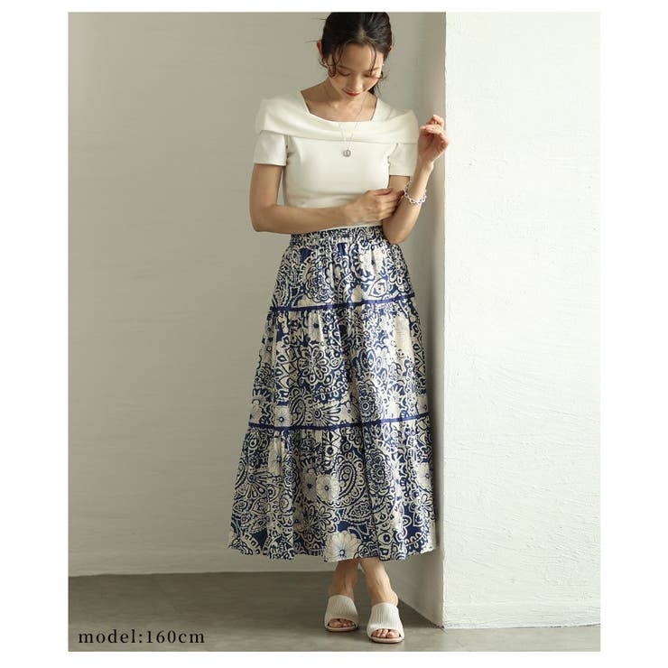 エキゾチックに華やぐフラワープリントティアードスカート レディース ファッション | Sawa a la mode | 詳細画像11 