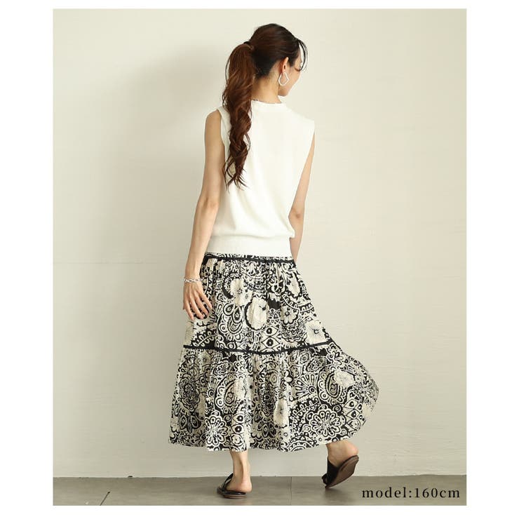 エキゾチックに華やぐフラワープリントティアードスカート レディース ファッション | Sawa a la mode | 詳細画像16 