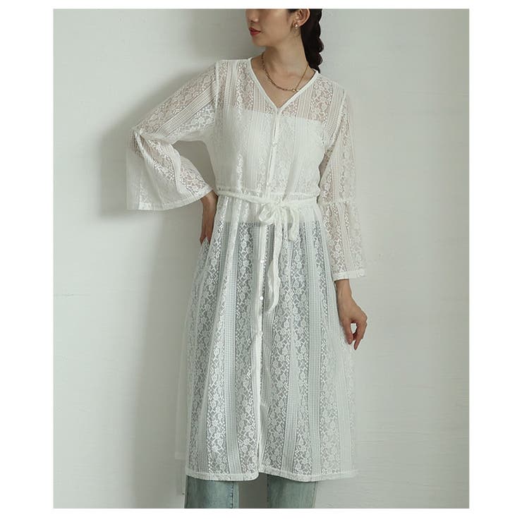 重ねて楽しむ花レースが美しいフレアスリーブワンピース レディース ファッション | Sawa a la mode | 詳細画像16 