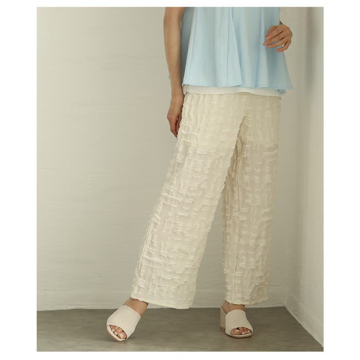 ラフに見せないきれい見えジャガードセミワイドパンツ レディース ファッション | Sawa a la mode | 詳細画像12 