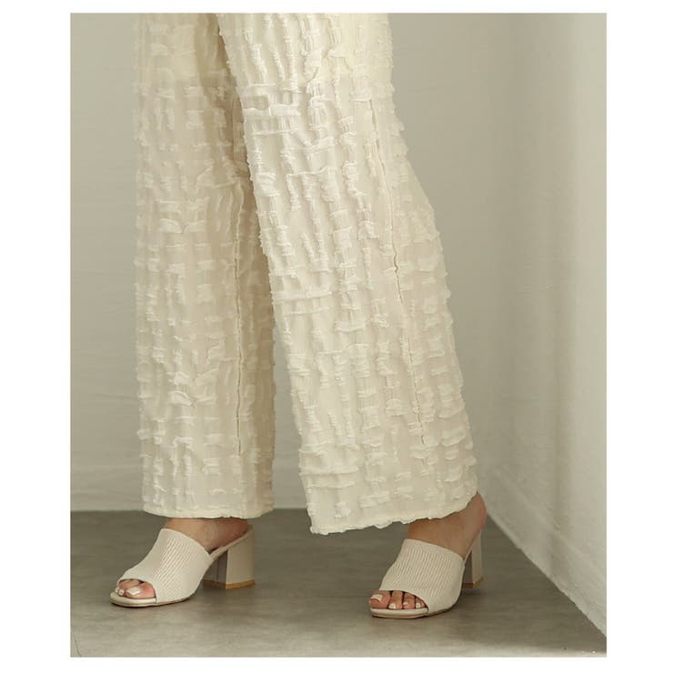 ラフに見せないきれい見えジャガードセミワイドパンツ レディース ファッション | Sawa a la mode | 詳細画像15 