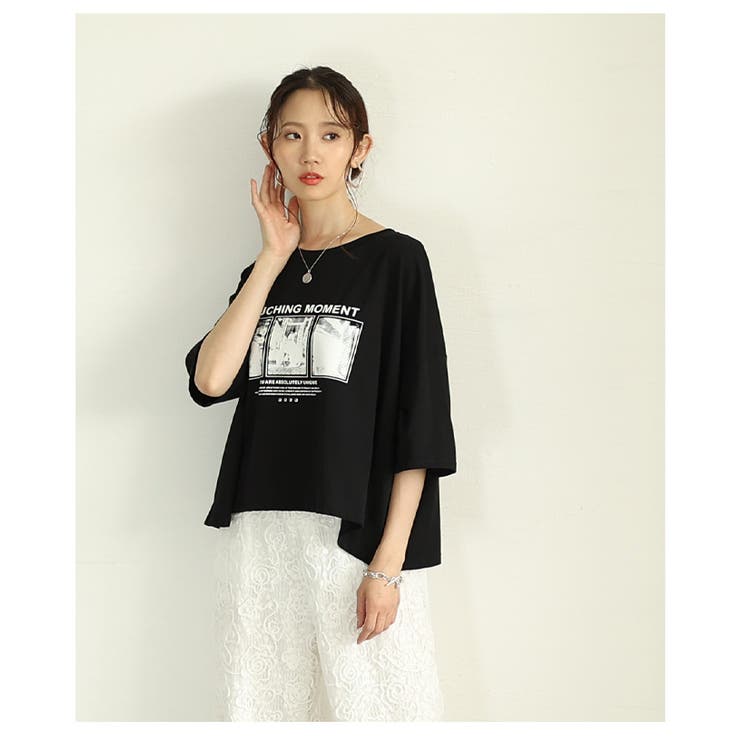 着るだけセンスアップするフォトプリントオーバーショートカットソー レディース フ… | Sawa a la mode | 詳細画像10 