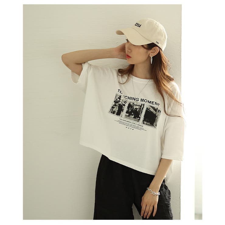 着るだけセンスアップするフォトプリントオーバーショートカットソー レディース フ… | Sawa a la mode | 詳細画像11 