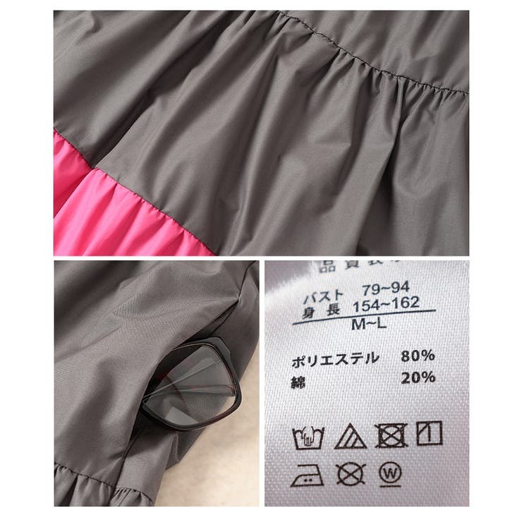 エッジの効いた配色が目を惹くフレンチスリーブティアードワンピース レディース | Sawa a la mode | 詳細画像24 