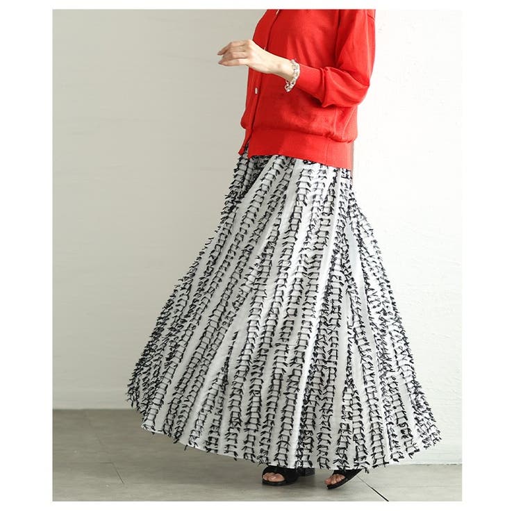 モードに揺らめくフリンジデザインシアーフレアスカート レディース ファッション | Sawa a la mode | 詳細画像11 