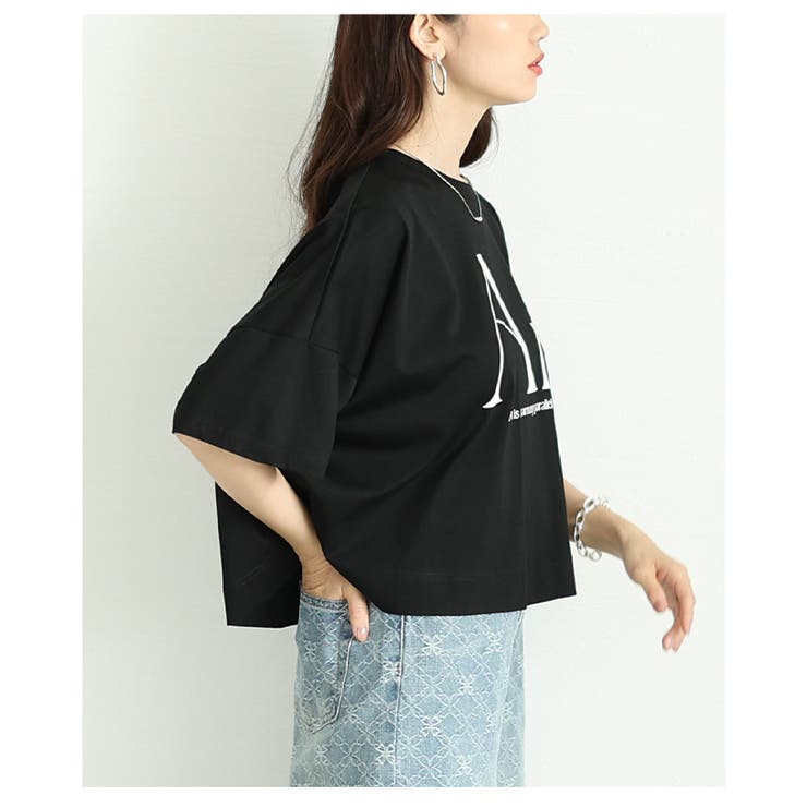 一枚で垢抜ける大胆ロゴが目を惹くオーバーシルエットTシャツ レディース ファッシ… | Sawa a la mode | 詳細画像14 
