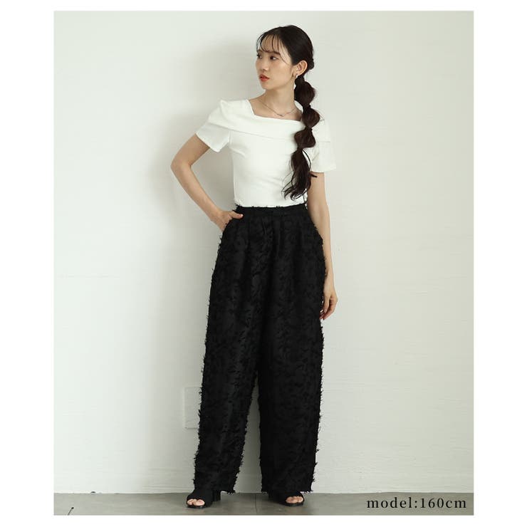 大人エレガンス×リラクシーで魅了するフリンジジャガードタックパンツ レディース … | Sawa a la mode | 詳細画像7 