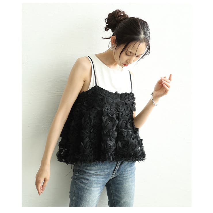 唯一無二の華やぎ纏う立体ローズフレアキャミソール レディース ファッション | Sawa a la mode | 詳細画像20 