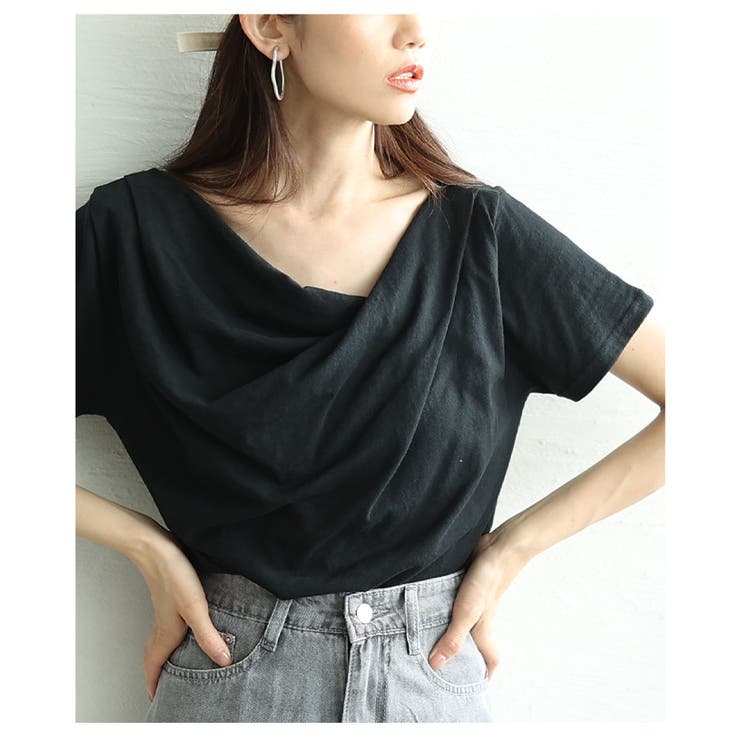 美しい拘りを秘めたドレープデザインコットンカットソー レディース ファッション | Sawa a la mode | 詳細画像15 