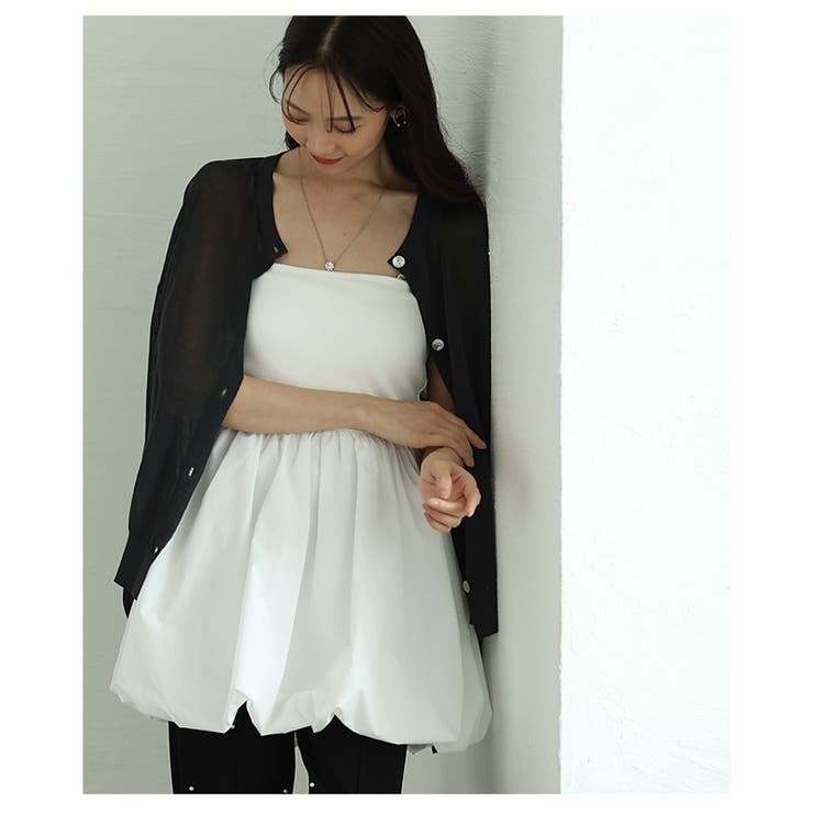 異素材コンビとシルエットで魅せる大人のバルーンキャミソール レディース ファッシ… | Sawa a la mode | 詳細画像12 