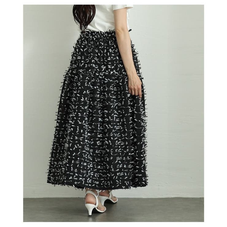 センスが高まる配色フリンジ切替フレアロングスカート レディース ファッション | Sawa a la mode | 詳細画像7 