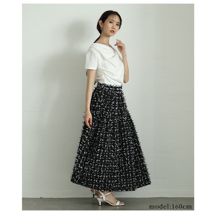 センスが高まる配色フリンジ切替フレアロングスカート レディース ファッション | Sawa a la mode | 詳細画像10 