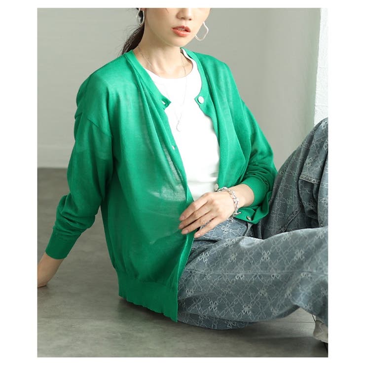 万能な着回し力と旬顔纏うシアーニットカーディガン レディース ファッション | Sawa a la mode | 詳細画像10 