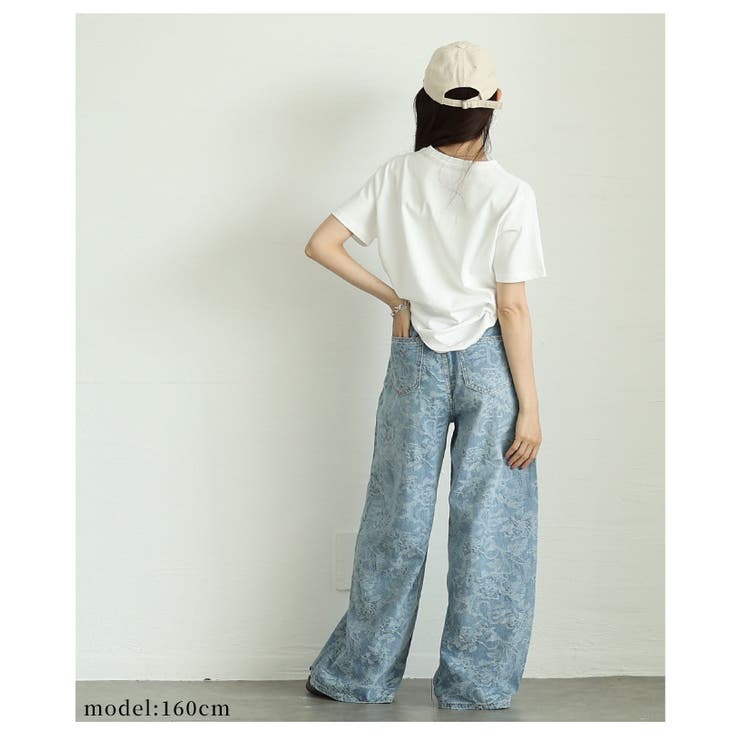 トレンド感満載なヴィンテージムード漂うボタニカル柄ルーズデニムパンツ レディース… | Sawa a la mode | 詳細画像17 