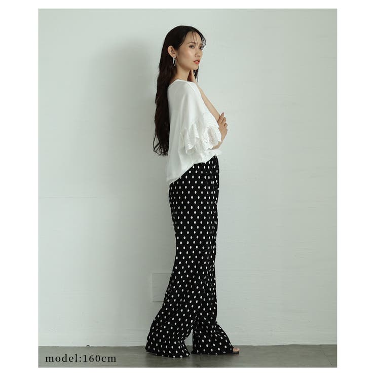 ひとさじの甘さを加えるカットワークフリルスリーブTシャツ レディース ファッショ… | Sawa a la mode | 詳細画像3 