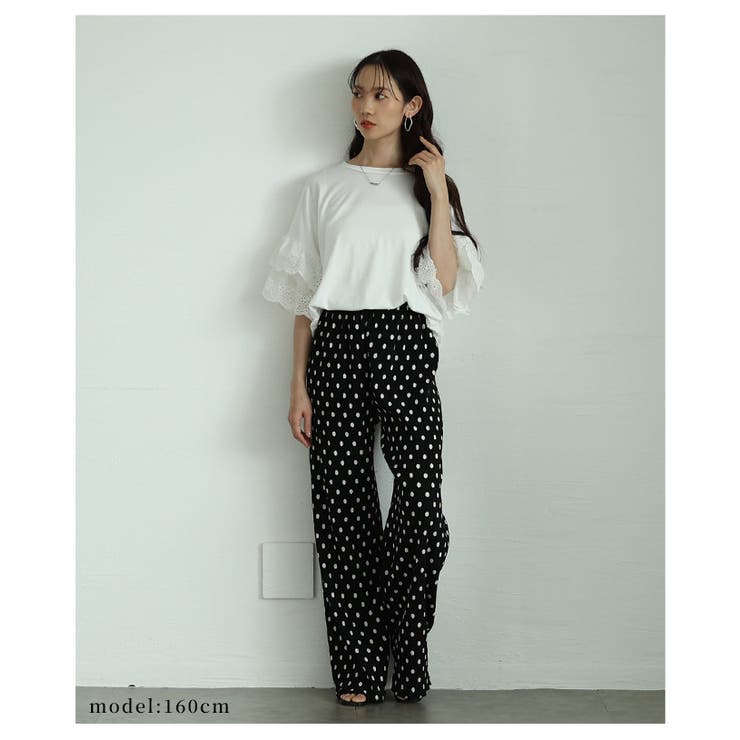 ひとさじの甘さを加えるカットワークフリルスリーブTシャツ レディース ファッショ… | Sawa a la mode | 詳細画像7 