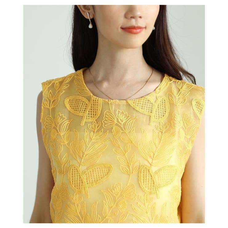 美しさ際立つボタニカル刺繍のレイヤード風シアートップス レディース ファッション | Sawa a la mode | 詳細画像5 