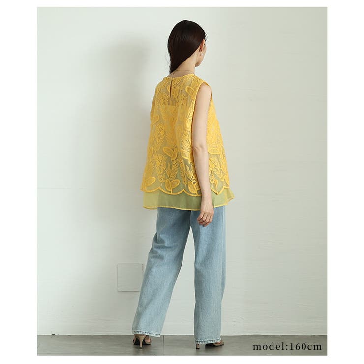 美しさ際立つボタニカル刺繍のレイヤード風シアートップス レディース ファッション | Sawa a la mode | 詳細画像15 