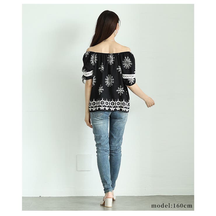 ナチュラルな風合いを愉しむエスニック刺繍の2wayショルダートップス レディース | Sawa a la mode | 詳細画像17 