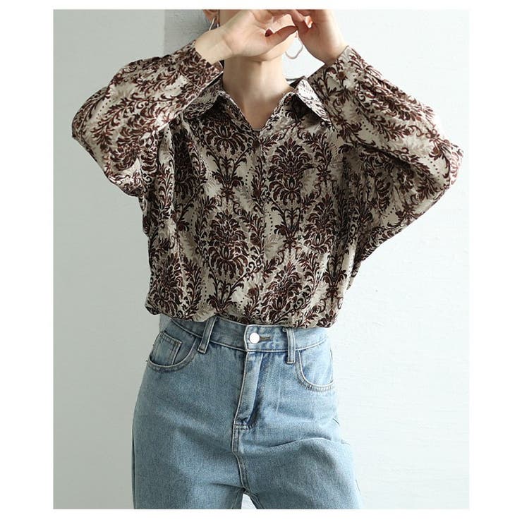 リゾート気分を纏うエスニック柄ロングスリーブルーズシャツ レディース ファッショ… | Sawa a la mode | 詳細画像8 