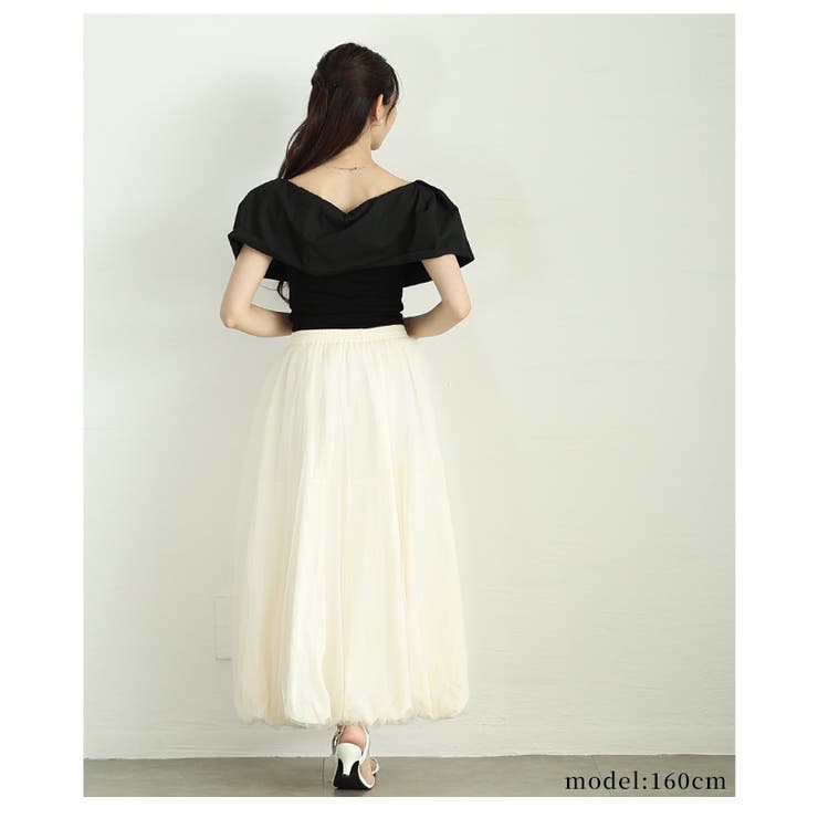 ランクアップする品の良さを纏うオフショルダー風異素材ケープトップス レディース … | Sawa a la mode | 詳細画像16 