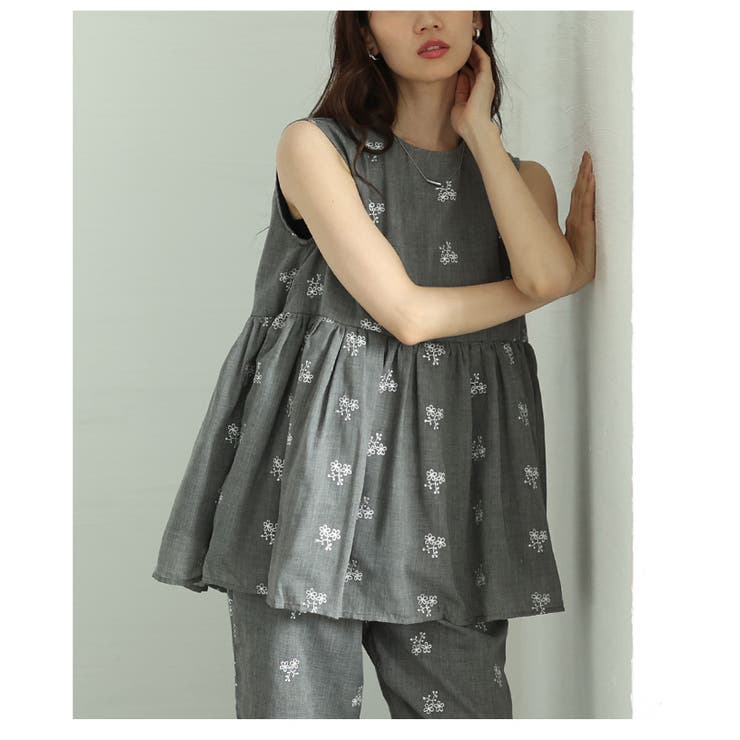 華やかさと品を兼ね備えたミニフラワー刺繍のペプラムトップス レディース ファッシ… | Sawa a la mode | 詳細画像20 